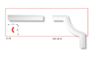 NE-18-01 polisztirol sarokelem (4 db/csomag)